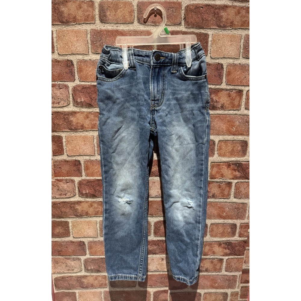 Cat&Jack Skinny Stretch Denim Jeans Girls Size 6 Adjustable Waist Snap Closure